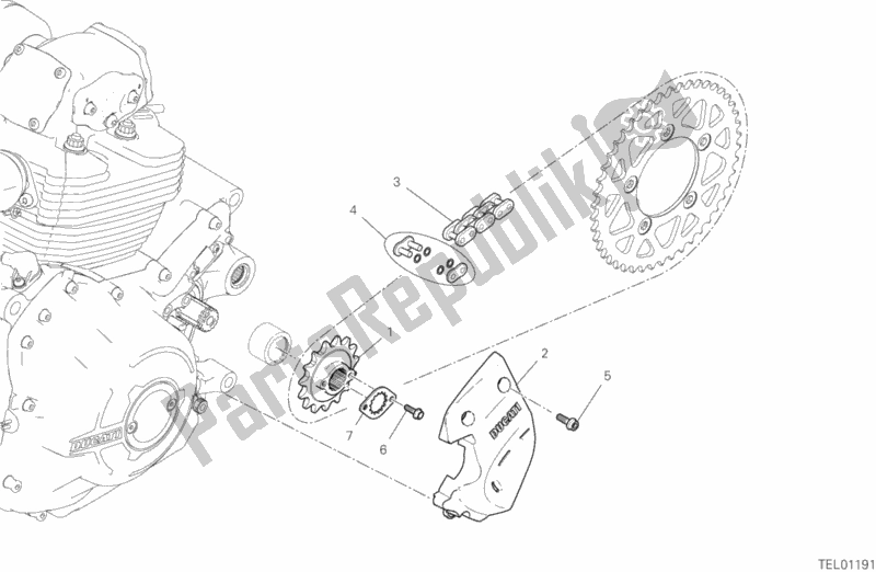 Tutte le parti per il Pignone Anteriore - Catena del Ducati Scrambler Desert Sled USA 803 2019